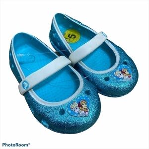 Crocs Frozen Mary Jane Flats Sandals Sz 5 Disney